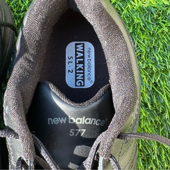 New Balance 577 Black Leather Lace-Up Walking Shoes (MW577BK) Size 9.5 - Picture 6 of 9